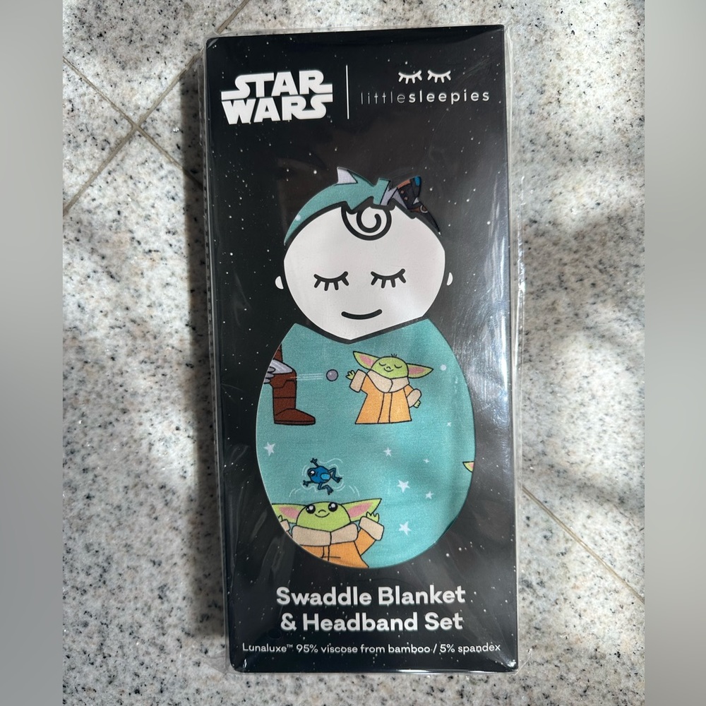 Little sleepies Star Wars Grogu swaddle with bow